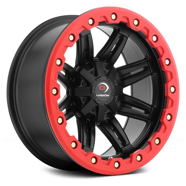 VISION® - 551 FIVE-FIFTY-ONE ATV/UTV Matte Black with Red Lip Armor Wheel