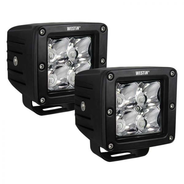 Westin® - HyperQ Stud Mount 3" 2x20W Square Flood Beam LED Lights