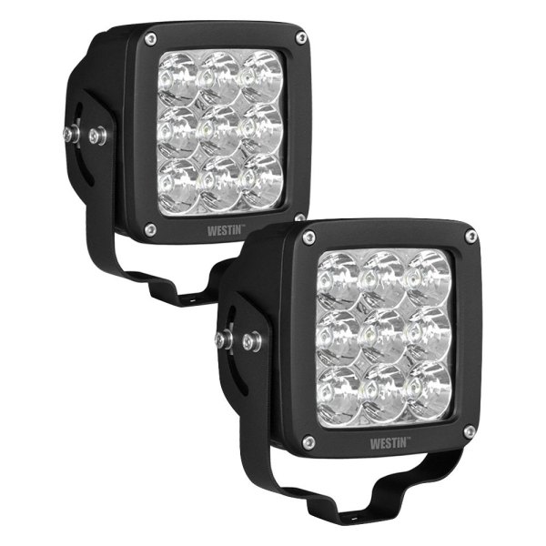 Westin® - Axis Series Stud Mount 4.5" 2x27W Square Flood Beam LED Lights