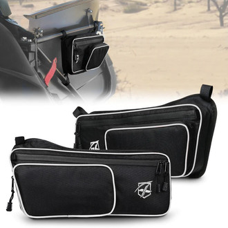 Xprite® - Black with White Stitching Rear Door Storage Bags