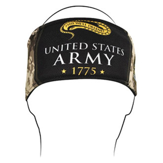 ZANheadgear® - Polyester Army Camo Logo Polyester Headband