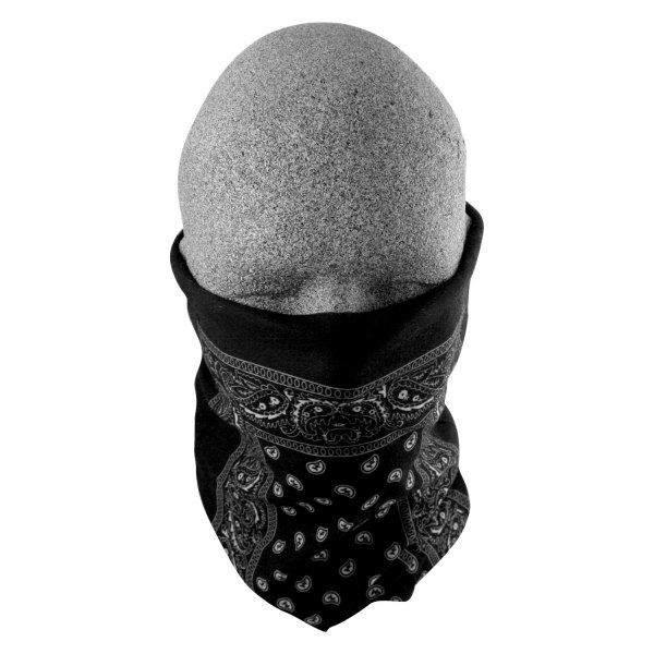 ZANheadgear® - Polyester Black Paisley Neck Gaiter (Black)