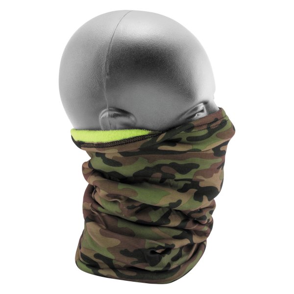 ZANheadgear® - Fleece-Lined Motley Tube Camo/Hi-Viz Lime Reversible Neck Gaiter