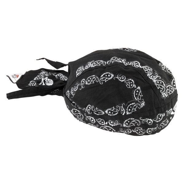 ZANheadgear® - Black Skull Paisley Flydanna (Black)