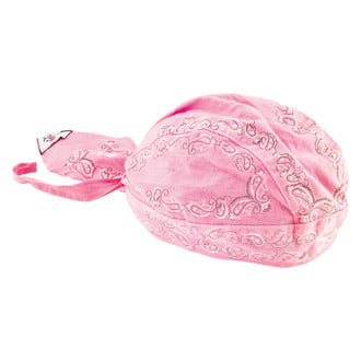 ZANheadgear® - Pink Skull Paisley Flydanna