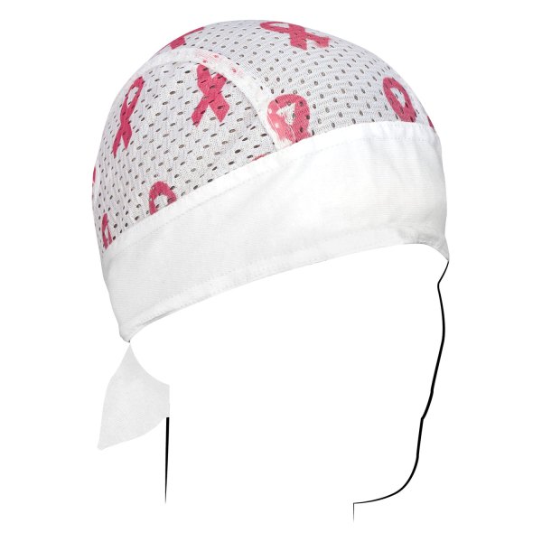 ZANheadgear® - Pink Ribbon White Flydanna (Pink Ribbon White)