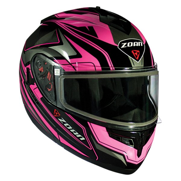 pink modular snowmobile helmet